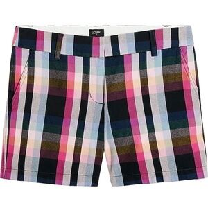 Re-Imagined Shorts by J. CREW 100% Cotton Bold Pastel Madras Plaid Classic NWOT